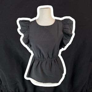 Aware by Vero Moda Ruffled Flutter Sleeved Organic Cotton Blouse